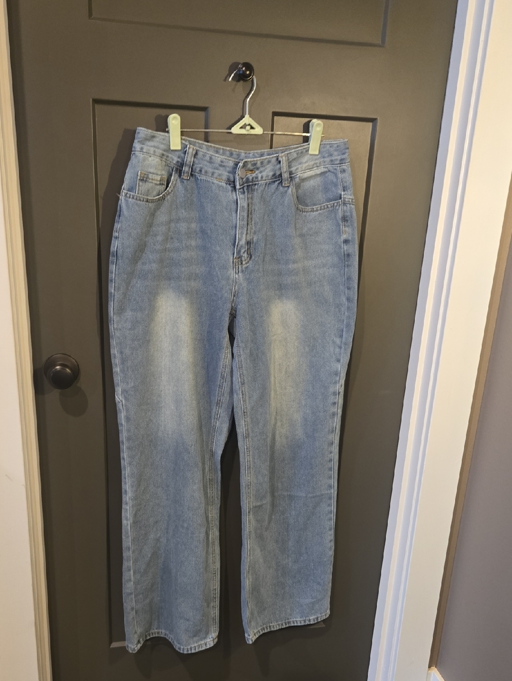 High-Rise Straight Leg Women’s Jeans in Light Blue